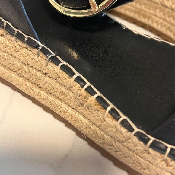 EOS Larah Wedge Espadrille Platform Black Sandal Size 8.5 (39) - Picture 13 of 16